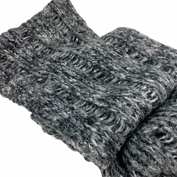 Grey Marled Fringe Soft Wool Scarf - Picture 3 of 3